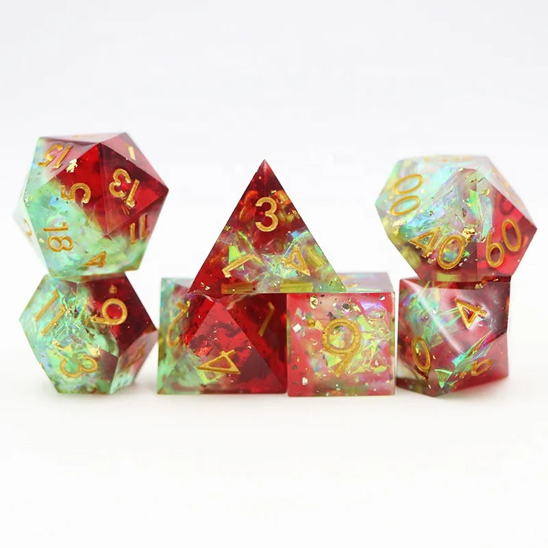 Dnd Polyhedral Custom RPG Sharp Edge Resin Dice 16mm Size