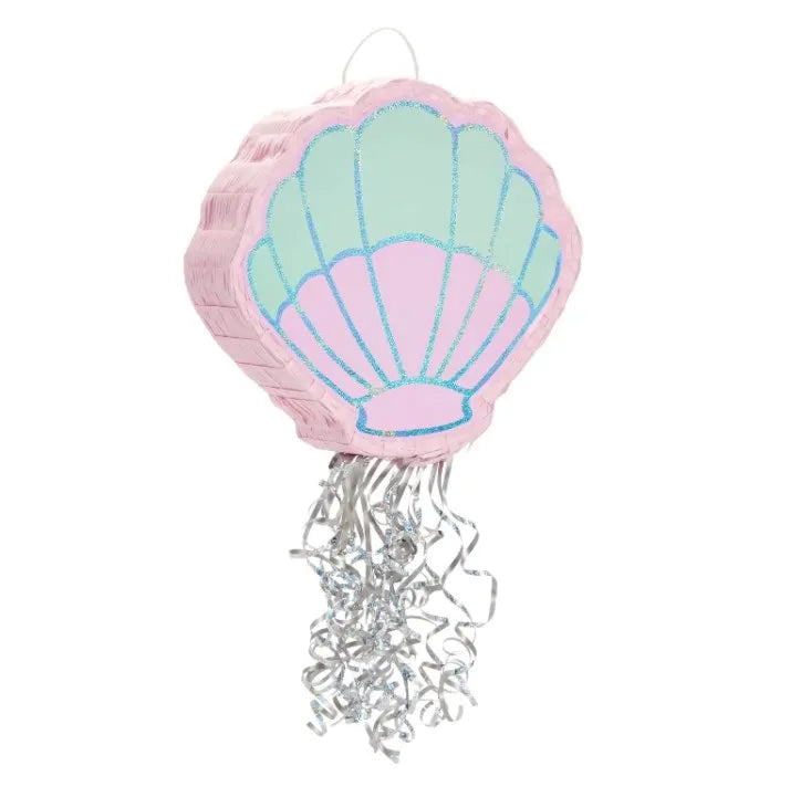Seashell Pull String Pinata for Mermaid Birthday Decorations Beauty Paper Seashell Pinata for Girls
