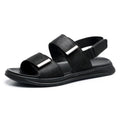 2025 Stylish Men's Genuine Leather Sandals Cool Summer Black Soft-Soled Breathable Trendy  Cowhide Driving Shoes Custom