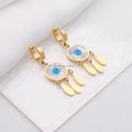 Cactus Small Huggie Girl Stainless Steel Stone Classical Heart Gold Plated Eye Design Fashion Women Jewelry Earrings