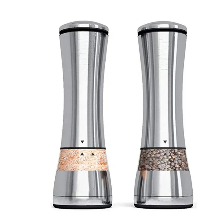 Stainless Steel Battery Operated Electric Salt Pepper Grinder Pepper Mill With LED Light
