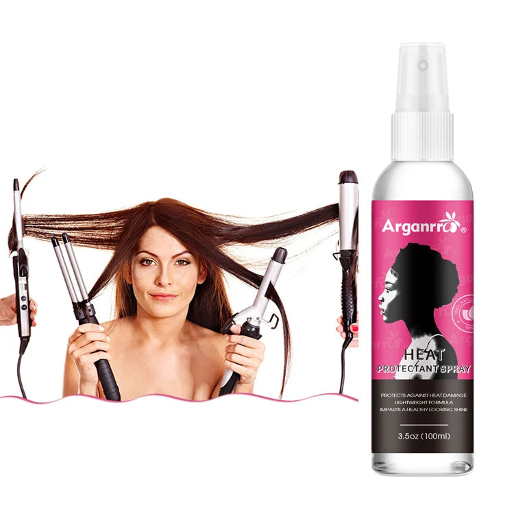Custom Label Lightweight Silkening Mist Hair Spray Heat protection Spray for Protecting Hair Agaist Flat Ironing