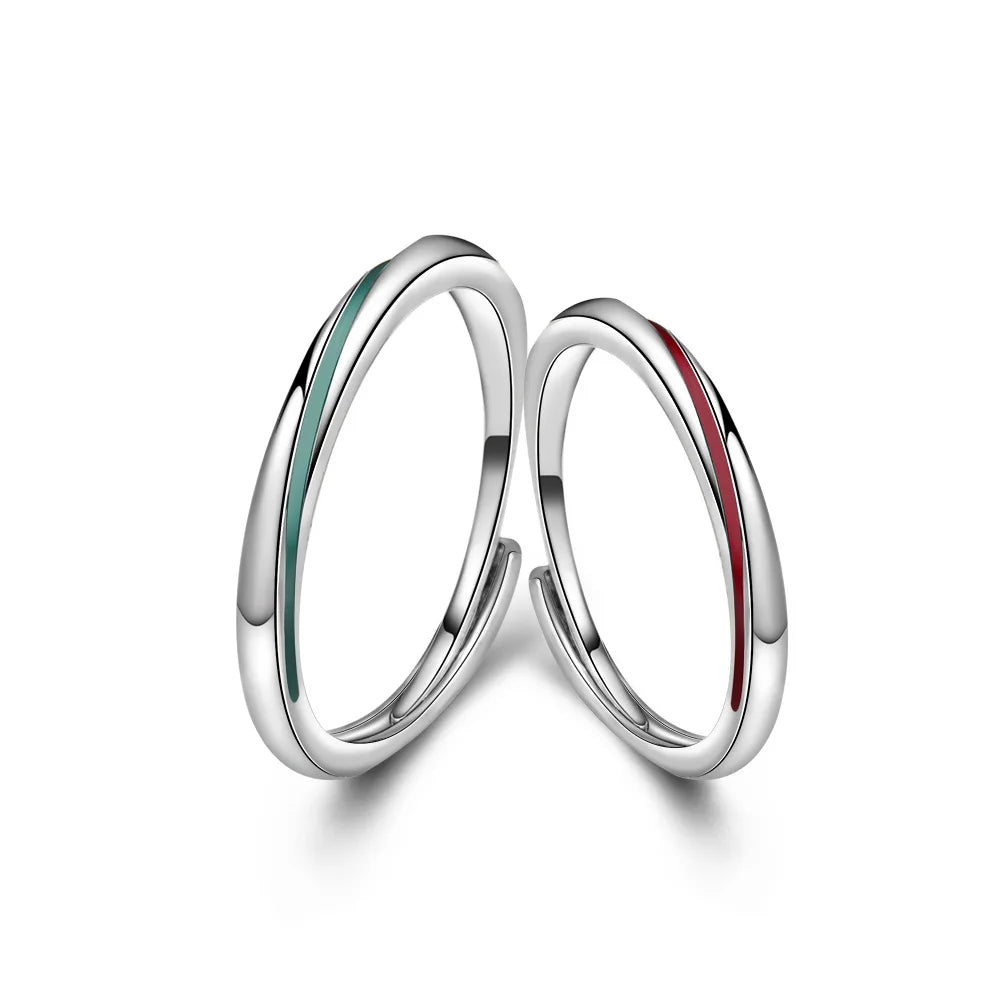 Wholesale Valentine's Day Gift Silver Plated Couple Ring Creative Temperature Change Color Open Ring for Women Girls