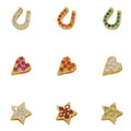 CZ8674  Diamond Cubic Zirconia CZ Heart Star Horseshoe Slider Pendant Spacer Beads for Jewelry Making