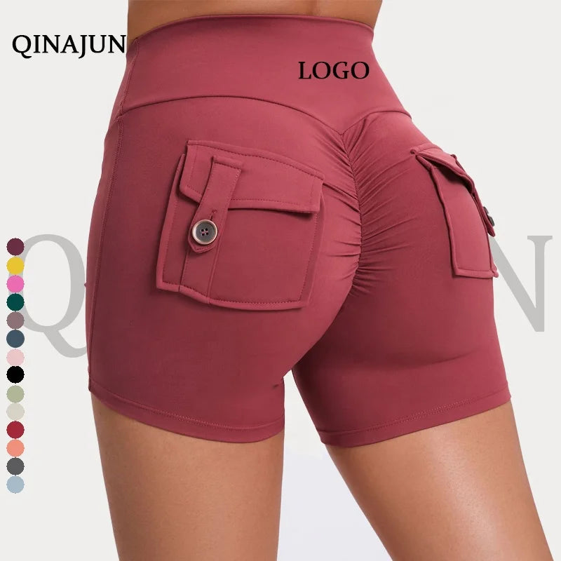 Women's High-Waisted Gym Shorts With Tummy Control Wholesale Biker Yoga Workout Shorts Custom Logo for Adults