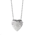 Fashion Design Engraved Heart Pendant Clutch Bag with Brass Electroplated Silver Long Chain Necklace Factory Wholesale