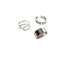 AA01455 Hiphop Geometry Circular Punk Rings Set Opening Finger Accessories Buckle Joint Tail Ring for Women Jewelry
