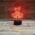 I love You Heart Pattern Creative 3d Visual Night Light DIY Pcb Board Led Effect Lamp