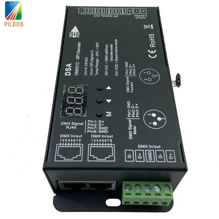 DMX to SPI Decoder LED DMX DECODER Dmx512 Controller LED Controller for WS2811WS2812BTM1804TM1809TM1812 Led Pixel Strips