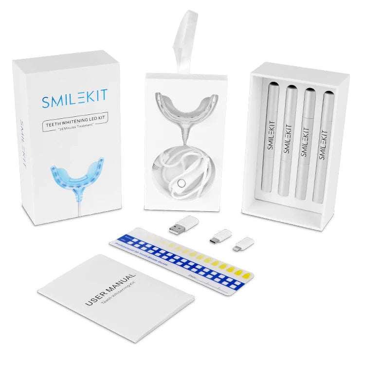 Smilekit Custom Private Label Mini Led Light Teeth Whitening With Led Light