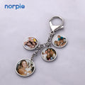 Custom Logo Promotional Blank Metal Keychain Sublimation 4 Charms Keychains