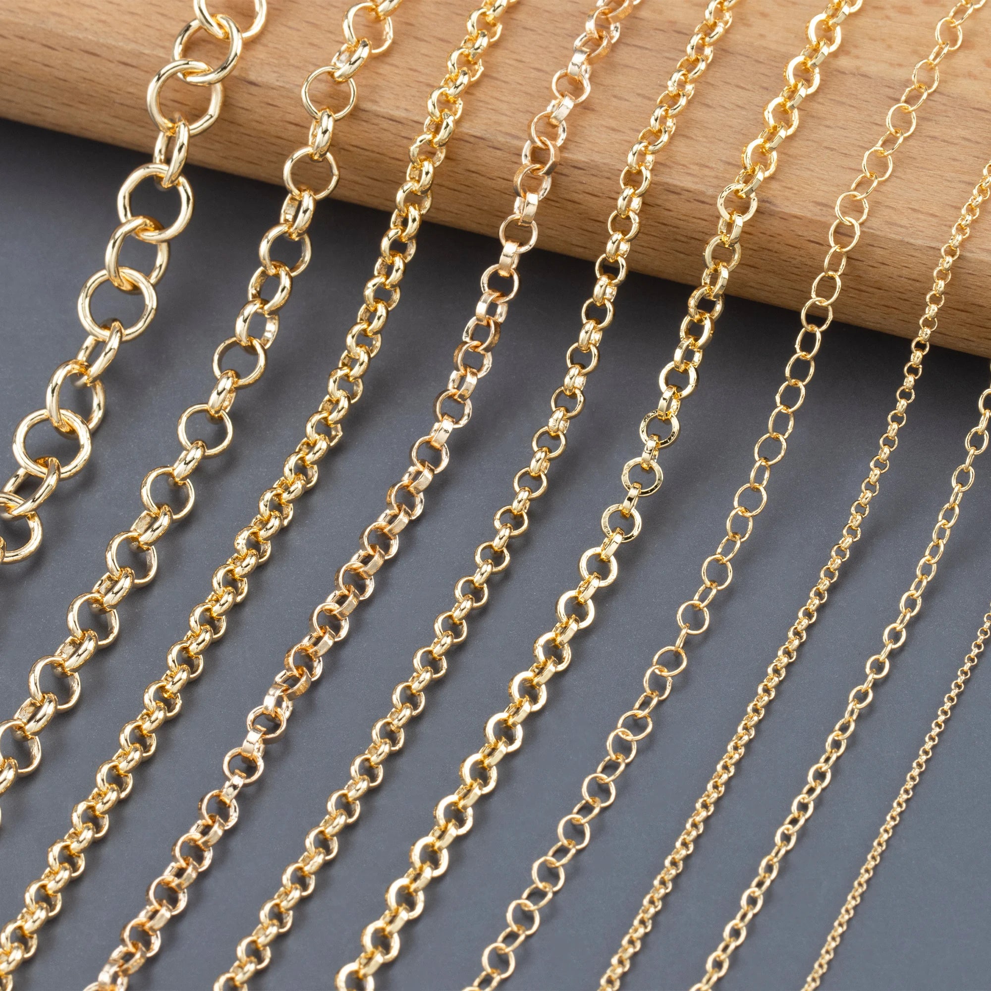 C174  3m/lot Multi Size Metal Round Ring Chain Copper Diy Necklace Bracelet Findings Jewelry Making Accessories