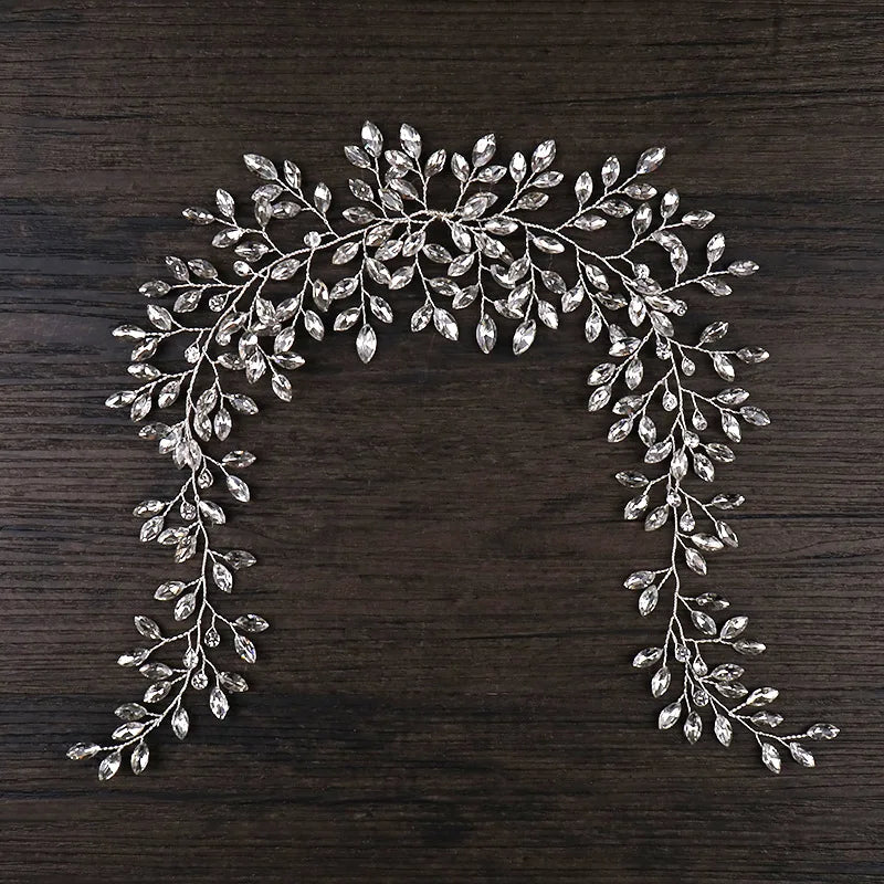 Miallo Hot Selling Handmade Rhinestone Long Hair Vine Headband Luxulry Tiaras Headpiece Bridal Wedding Hair Accessories