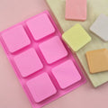 Handmade 100% Silicone Square Soap Molds 6 Cavity Set BPA Free Eco-Friendly Odorless JCPING Custom Logo Packaged in OPP Bag