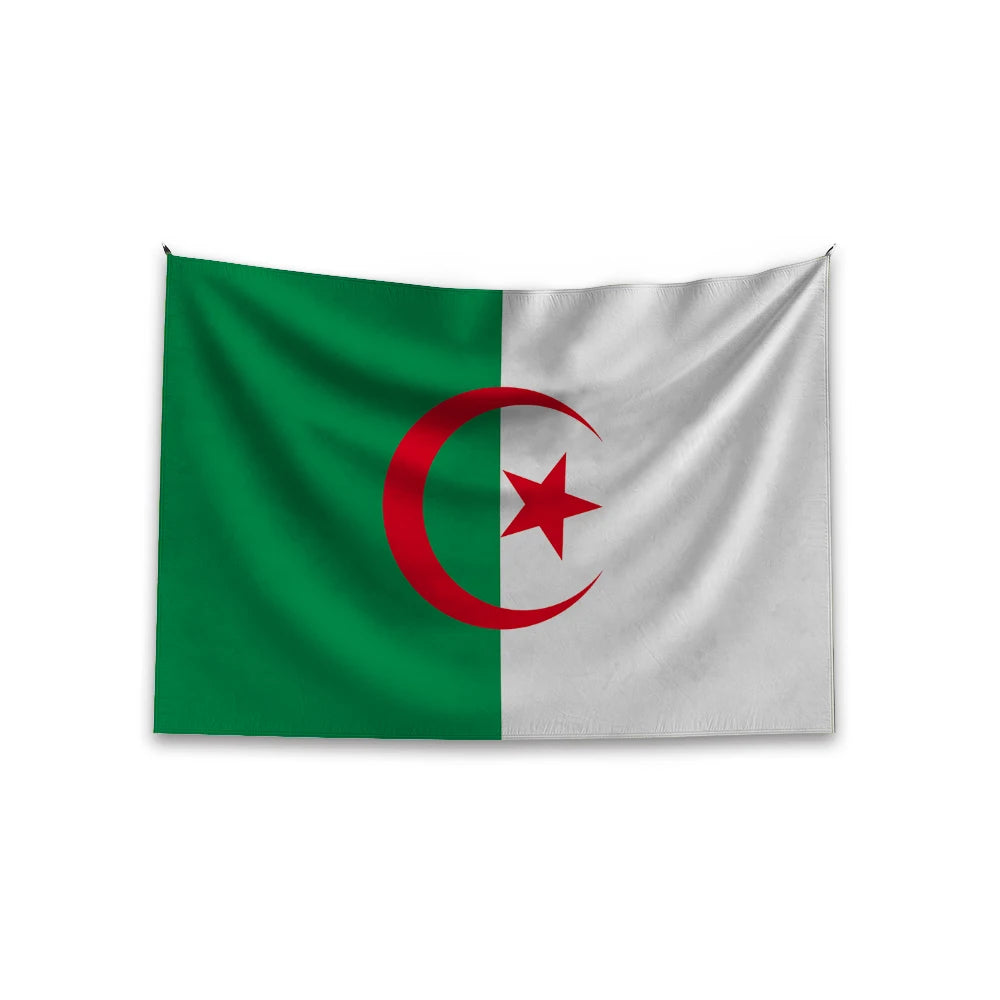Custom Algeria Flag Fan Flying Body Flag Double-sided 3*5FT Polyester Waterproof Advertising Banner Promotional Product Printing