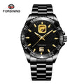 Stainless Steel Bracelet Male Watches Forsining Simple Style Fast Delivery Gift Automatic Gold Skeleton Mechanical Watch Men
