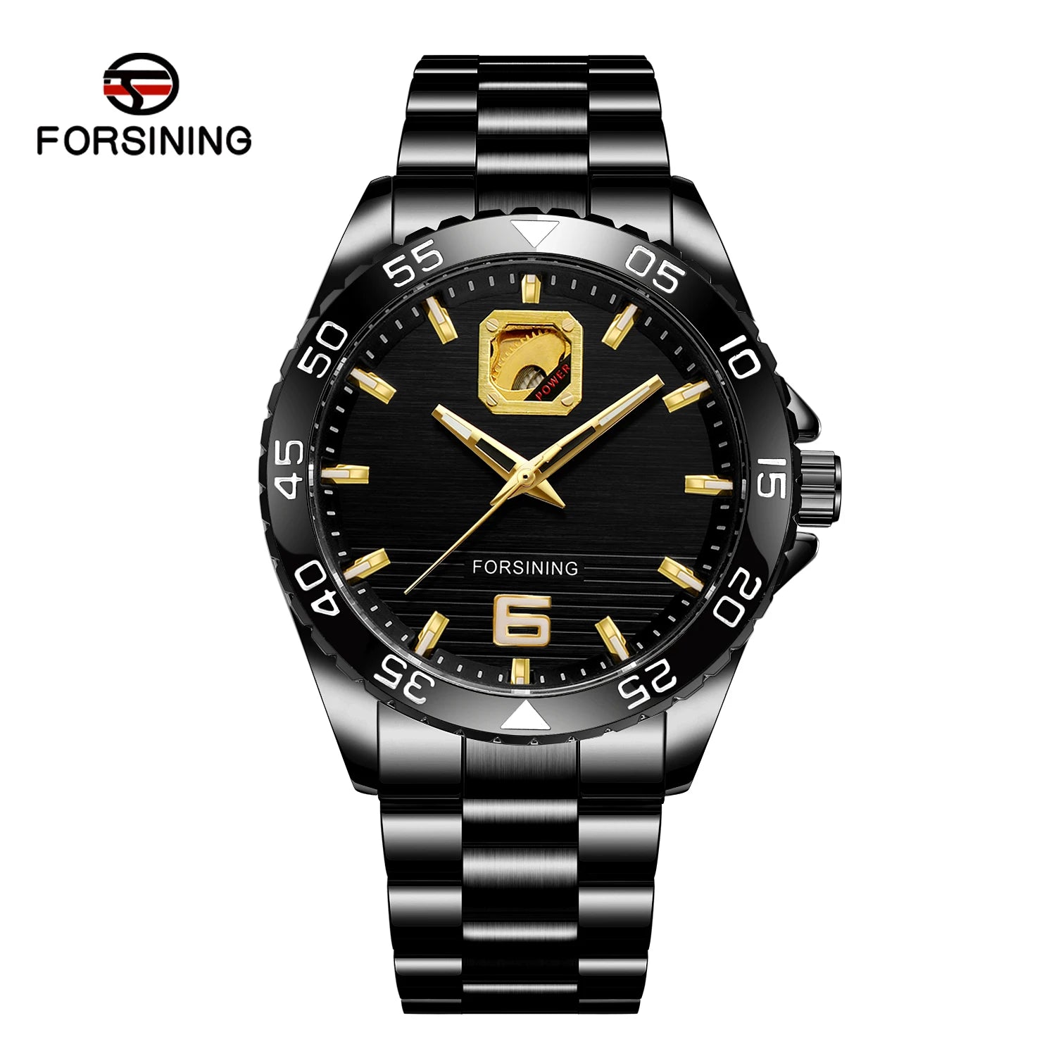Stainless Steel Bracelet Male Watches Forsining Simple Style Fast Delivery Gift Automatic Gold Skeleton Mechanical Watch Men