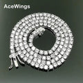BC019 3mm Brass Zircon Tennis Chain 1 Row Necklace Hip Hop Bling Jewelry Gold Silver CZ Tennis Chain Necklace Iced Out