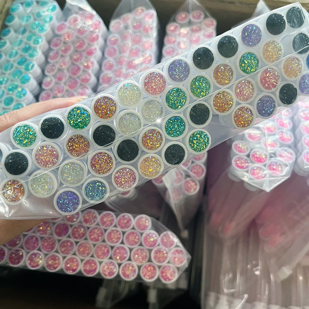 Different Diamond Color Eyelash Extension Mascara Brush with Tube Diamond Eyelash Spoolies pink Disposable Lash Brush with Tube