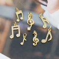 CZ8961 Mini Jewelry Supplies Dainty Tiny Small 18k Gold CZ Musical Note and Clef CharmCZ Music Notes Symbol Musical Beat Charm