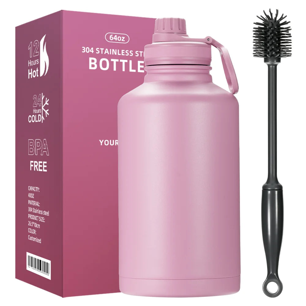 Wholesale Bulk Custom Logo 18 24 32 40 64oz Sports 304 Stainless Steel Double Wall Vacuum Reusable Thermal Bottle