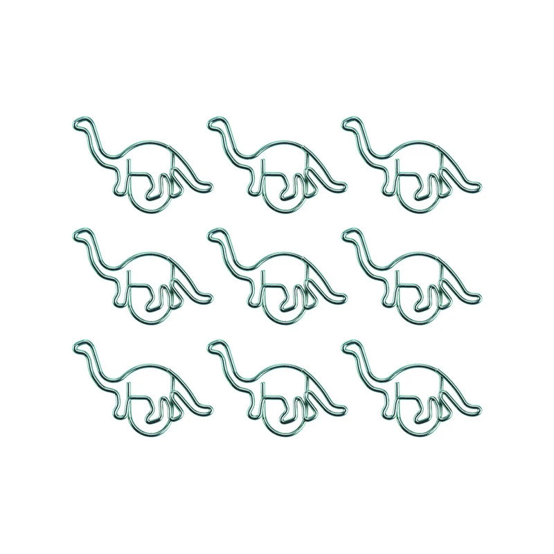 Green Cute Cartoon Dinosaur Animal Mini Paper Clips Kawaii Metal Binder Clips Photos Tickets Notes Letter Planner Clip