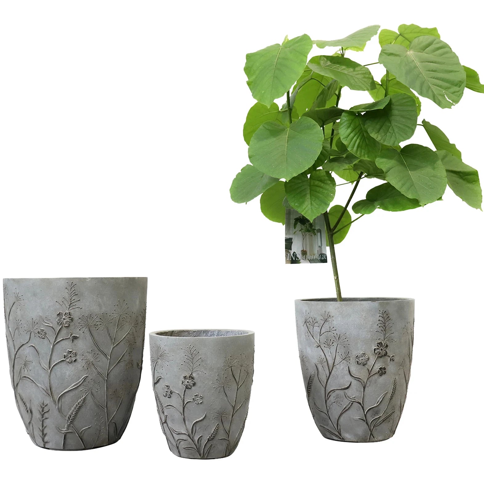 Modern Eco-Friendly Durable Fiber Cement Vertical Garden Planter Indoor Outdoor Shopping Mall Home Decoration Pot