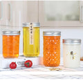 Classic Empty Clear Round Glass Mason Jar 100ml 300ml 500ml Glass Storage Container With Metal Lid for Honey Jam Gherkin Spice