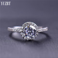 Silver 925 Original Round Brilliant Cut 1 Carat Diamond Test Past D Color Moissanite Cocktail Ring for Women Gift Fine Jewelry
