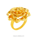 Explosion Models Hollow Big Flower Ring Brass Gold-Plated Niche Ring Female Factory Direct Supply