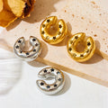 Stainless Steel Minimalist Jewelry Hollow Hammered Clip on Earrings Star Waterproof Gold Plated Ear Cuff Earrings