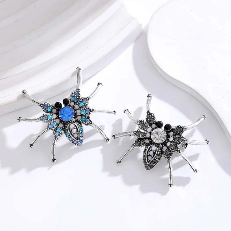 Jachon Wholesale Costume Pins Accessories Animal Insect Brooch Alloy Rhinestone Spider Brooch Pin for Women and  Men