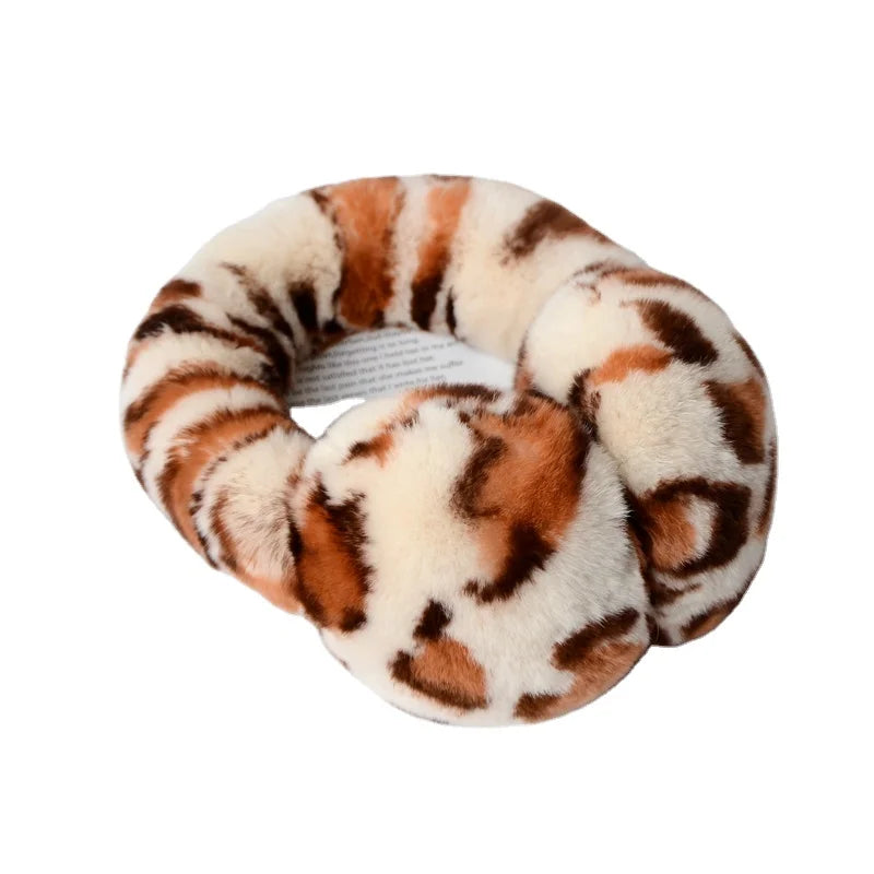 MWFur Street Fashion Fur Earmuff Warm Winter Luxury Earmuffs Winter Season Fancy Full Fur Rex Rabbit Fur Ear Cover for Women