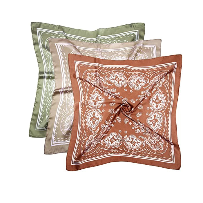Wholesale China Made Decorative Digital 27.5 Inches Silk Hair Wrap Neck Satin Head Scarf Bandana