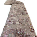Shing Red Mesh Lace Designs Bridal Beads Embroidery Lace Fabrics With Glitter Sequin for Women