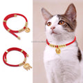 Festive Braided Rope Dog & Cat Collar with Longevity Lucky Charm Pendant Alloy Gold Pet Necklace for New Year Gifts
