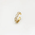 Gold Plated Jewelry Square Rhinestone Diamond Ring Adjustable Opening Index Finger Ring for Women