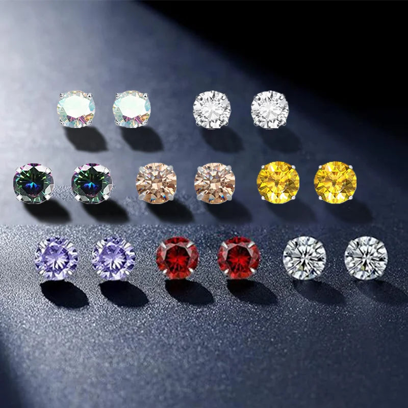 G23 Titanium Children's Internally Threaded Labret Nose Earring Piercing Tops Bezels for Zircon Gem Setting Wedding Engagement