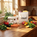 Custom Printed logo Recycle Plain Organic 100% Cotton Large Tote Bag Bulk Reusable Cotton Bag with logo