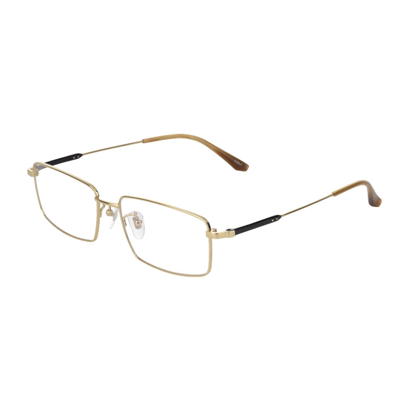 Wholesale Luxury Frames High End Metal Titanium Square Men Eyewear Eyeglasses Glasses