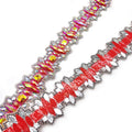 Pink AB Rhinestone Applique Trimming Chain Custom Iron on Resin Rhinestones Applique Tape for Carnival Costume Making