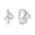 Real Rhodium Plated Plated Diy Letter Hoop Drop Earrings 26 English Letter Initial Earring 925 Silver CLASSIC Zircon