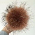 Wholesale Accessories 13-15cm Fur Pom Key Chain Raccoon Fur Pompoms Bag Charm Pendant Raccoon Fur Pompoms for Hat