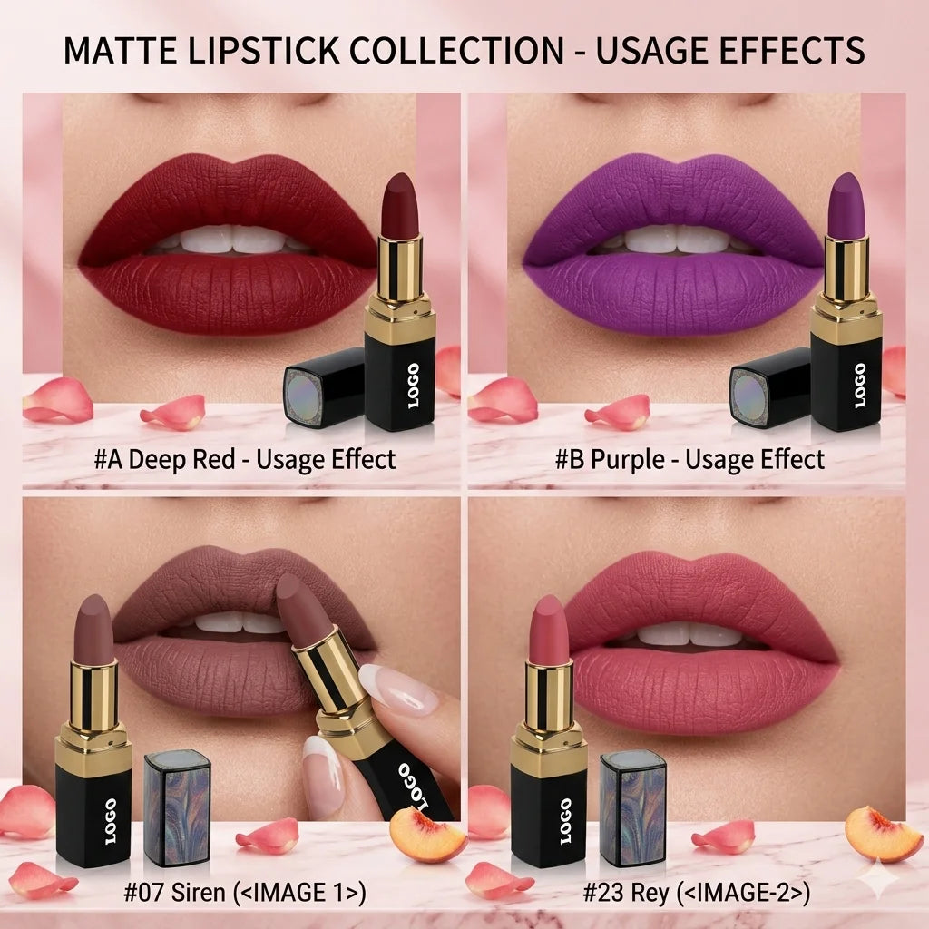High Quality Waterproof Long Lasting High Pigmented Moisturizing 24 Colors Vegan Cruelty Free Custom Private Label Lipstick