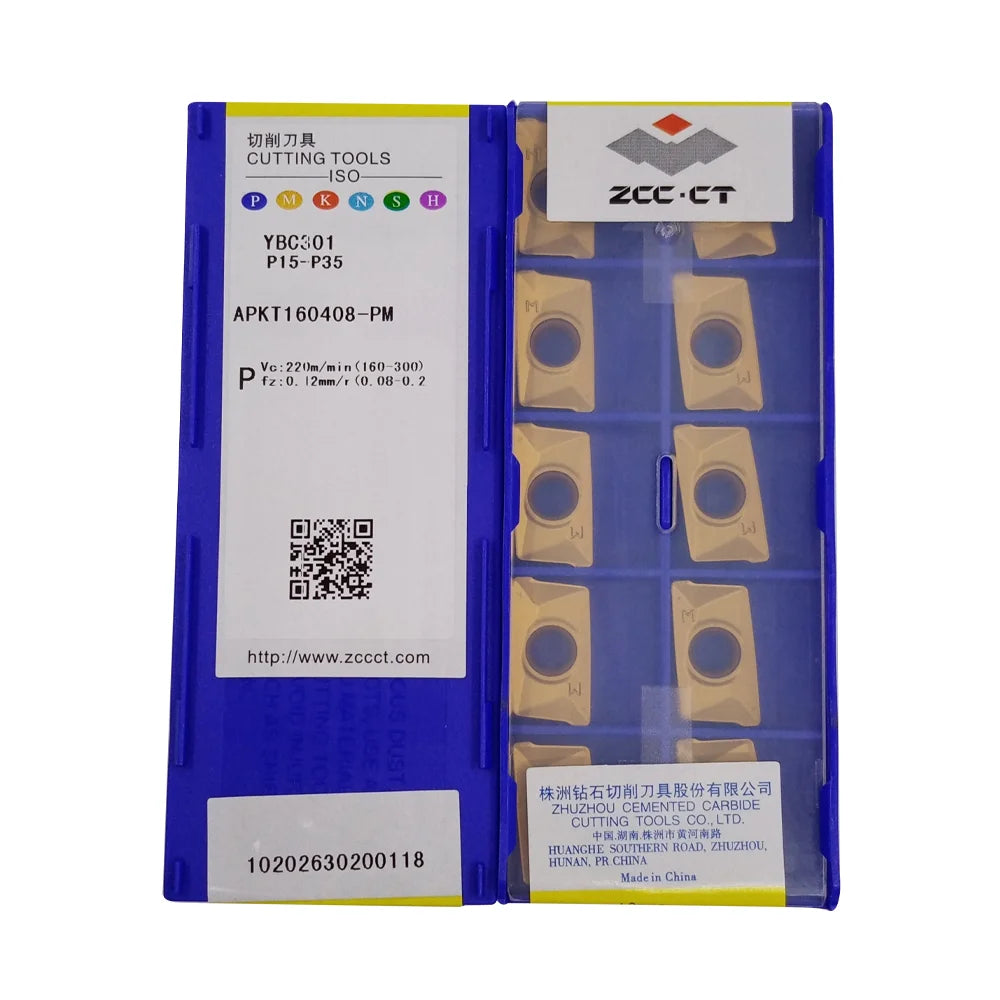 ZCC Quality APKT160408-PM YBC301 Indexable CVD Coated Carbide Inserts for CNC Milling Inserts Lathe High Performance Cutting