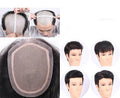 BMEIYI Natural Straight Brazilian Remy Human Hair Toupee Silk Base Closure for Men Hair Replacement