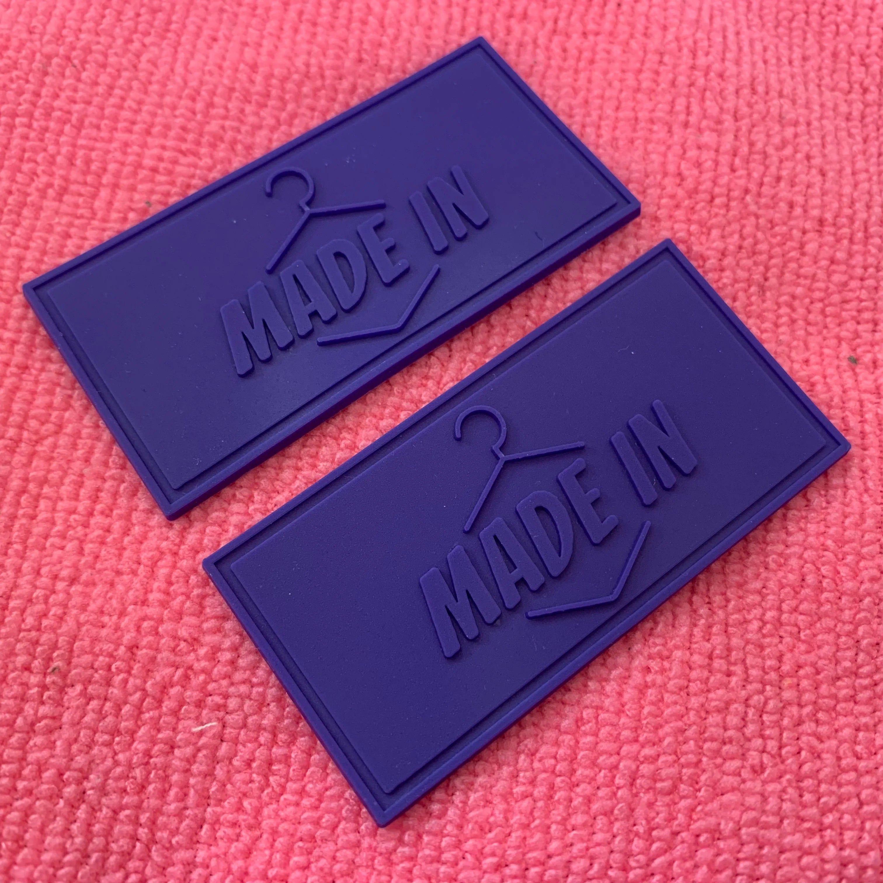 Matte Surface Purple Color Silicone Rubber Patchwearable Garment PVC Rubber Badge for Uniform