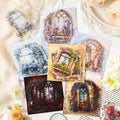 Cherry Dream Series 15-Pack Retro Decorative Window Stickers Handmade Material Flower Decals for Interior Decoration