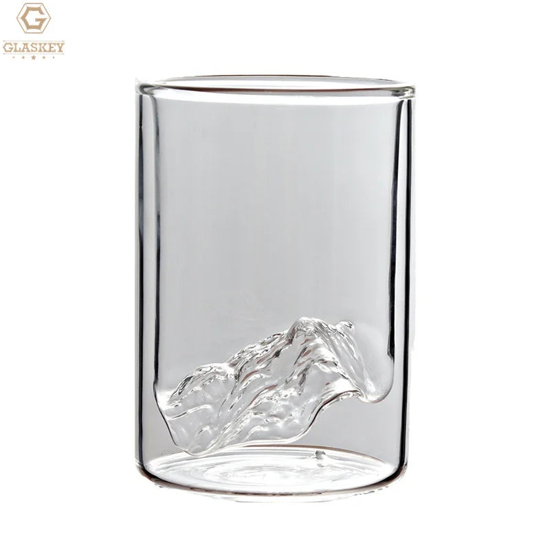 Mountain Glass Double Wall Cup Glass Tea Cup Creative Snow Mountain Cup Drinking Glass
