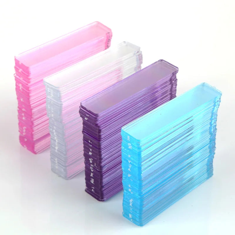 50PCS Nail Art Display Board Transparent Acrylic Strip for Nail Salon 4 Colors Nail Tools Product High Transparency